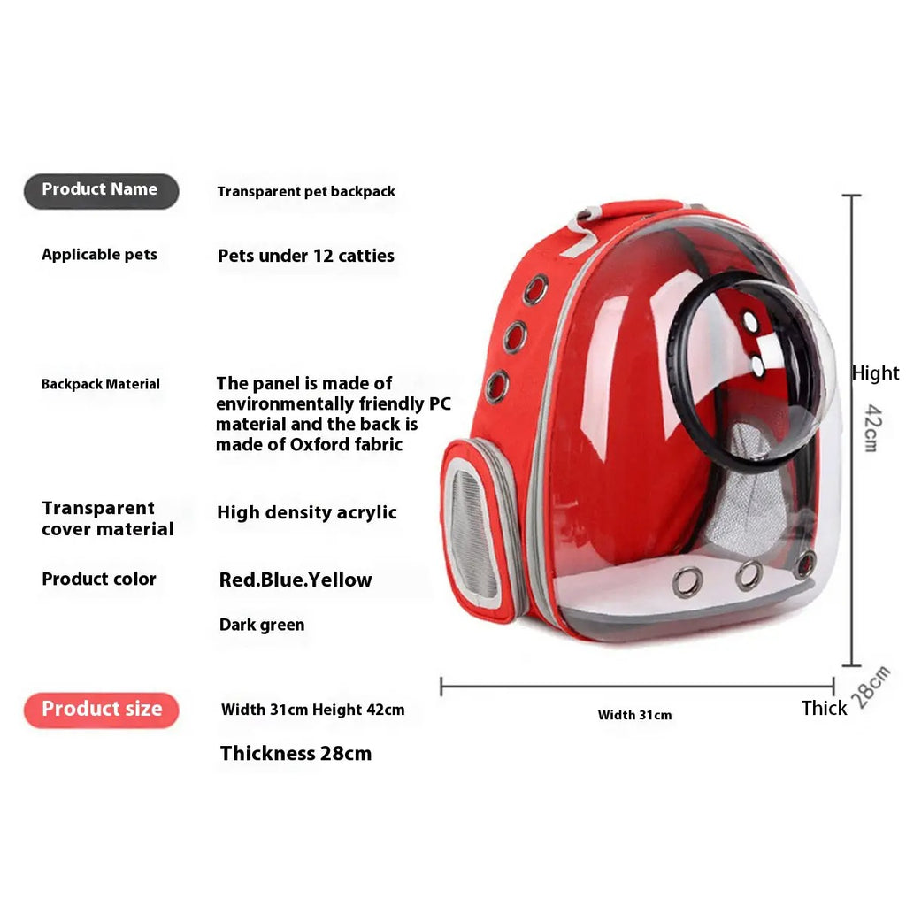 Clear Dome Pet Backpack Carrier for Cats & Dog_CWMM6030
