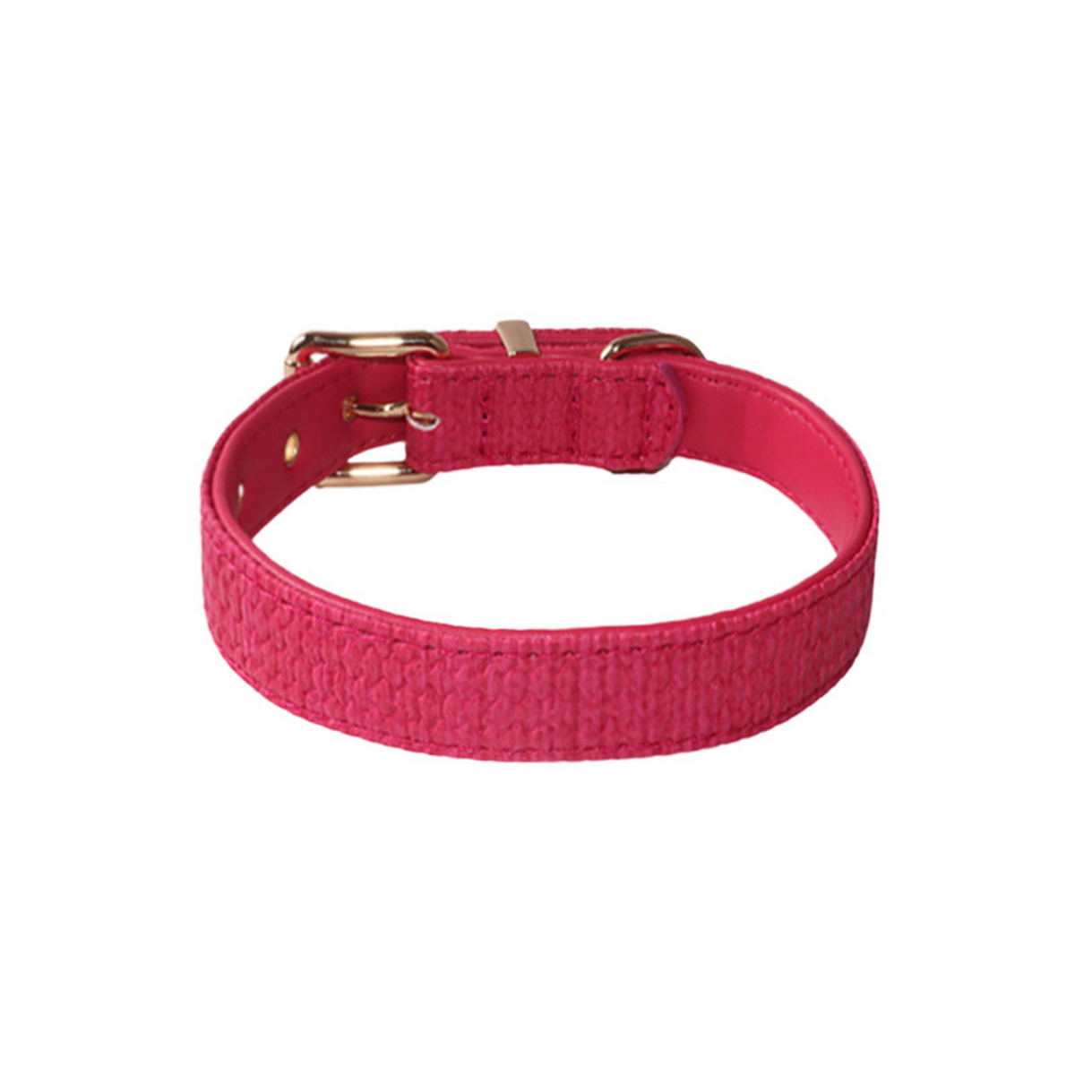 Dual-Sided PU Dog Collar – Woven Texture_CWMM7773