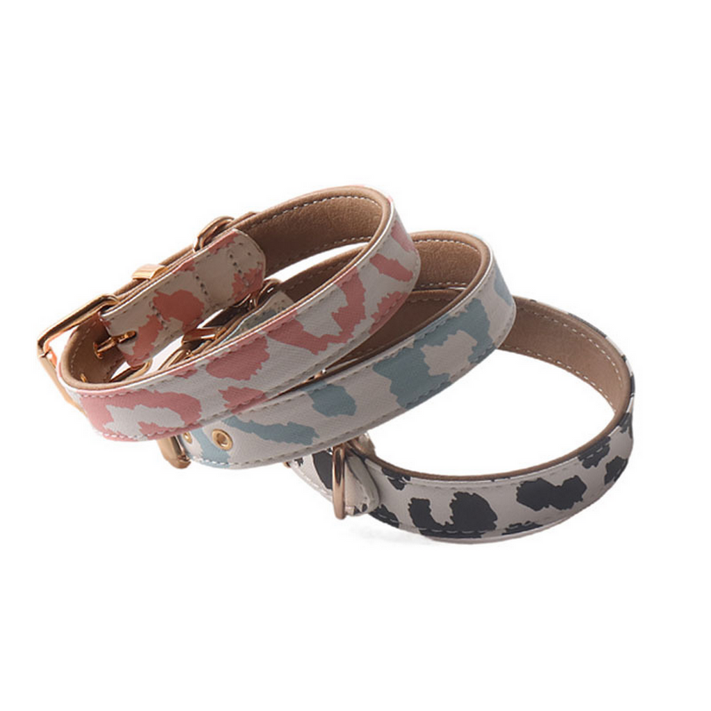 Cow Print PU Dog Collar – Soft & Stylish_CWMM7774