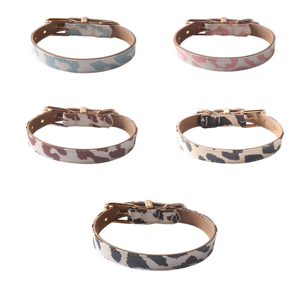 Cow Print PU Dog Collar – Soft & Stylish_CWMM7774