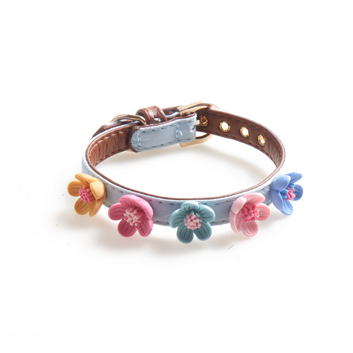 Flower Decor Pet Collar – Durable & Secure_CWMM7756