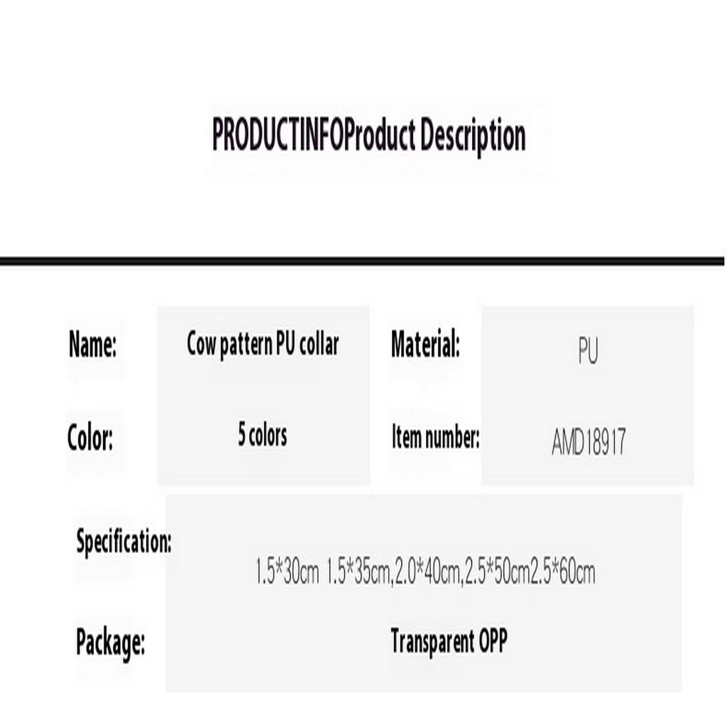 Cow Print PU Dog Collar – Soft & Stylish_CWMM7774