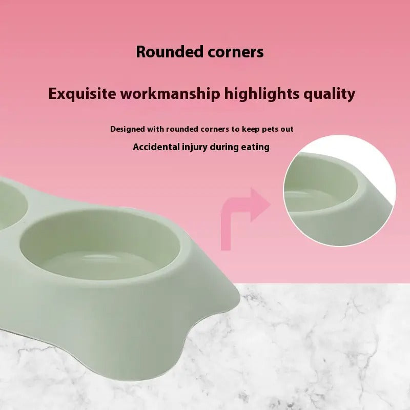 Eco-Friendly Thick Plastic Pet Bowl, Dual Feeder_CWMM5081