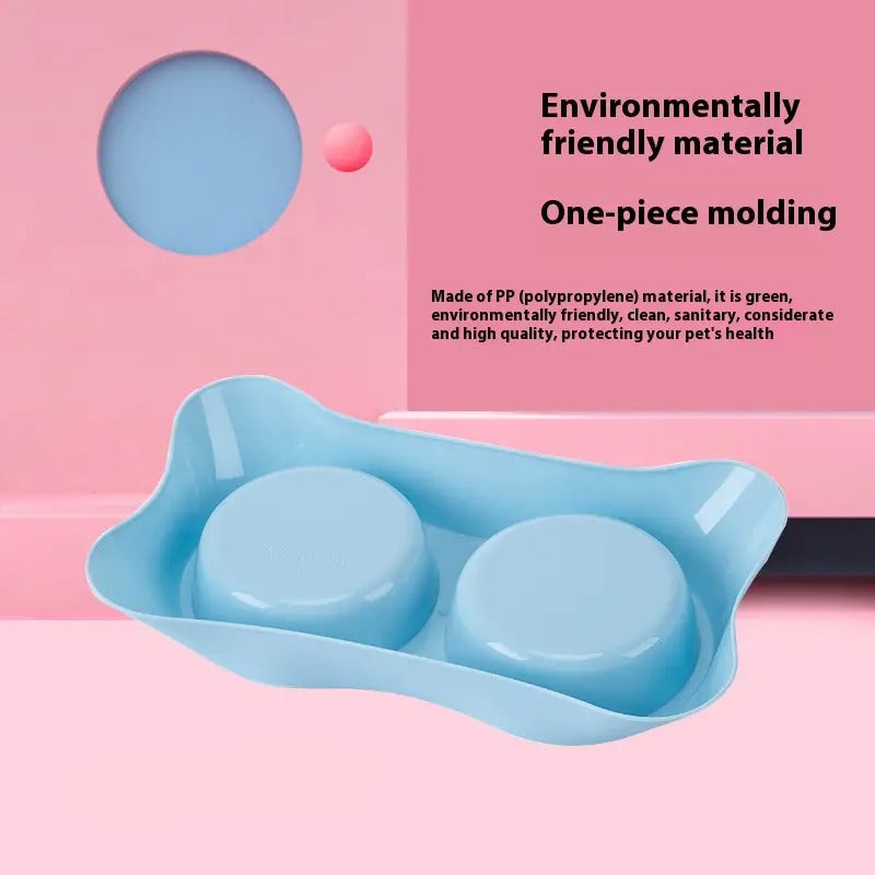 Eco-Friendly Thick Plastic Pet Bowl, Dual Feeder_CWMM5081