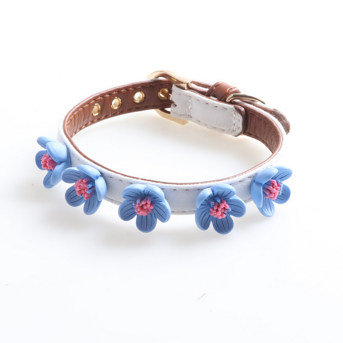 Flower Decor Pet Collar – Durable & Secure_CWMM7756