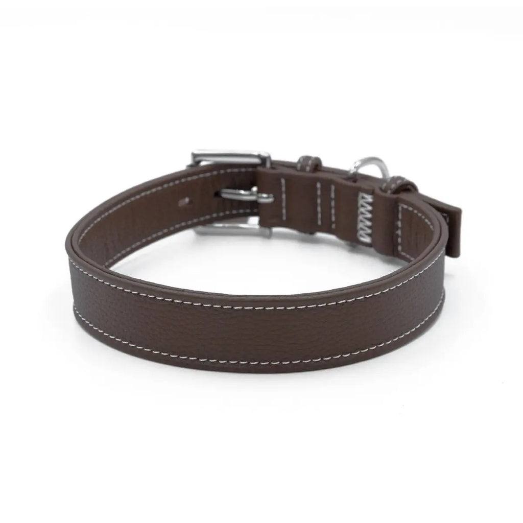 Double Layer Cowhide Litchi Grain Leather Pet Collar_CWMM768