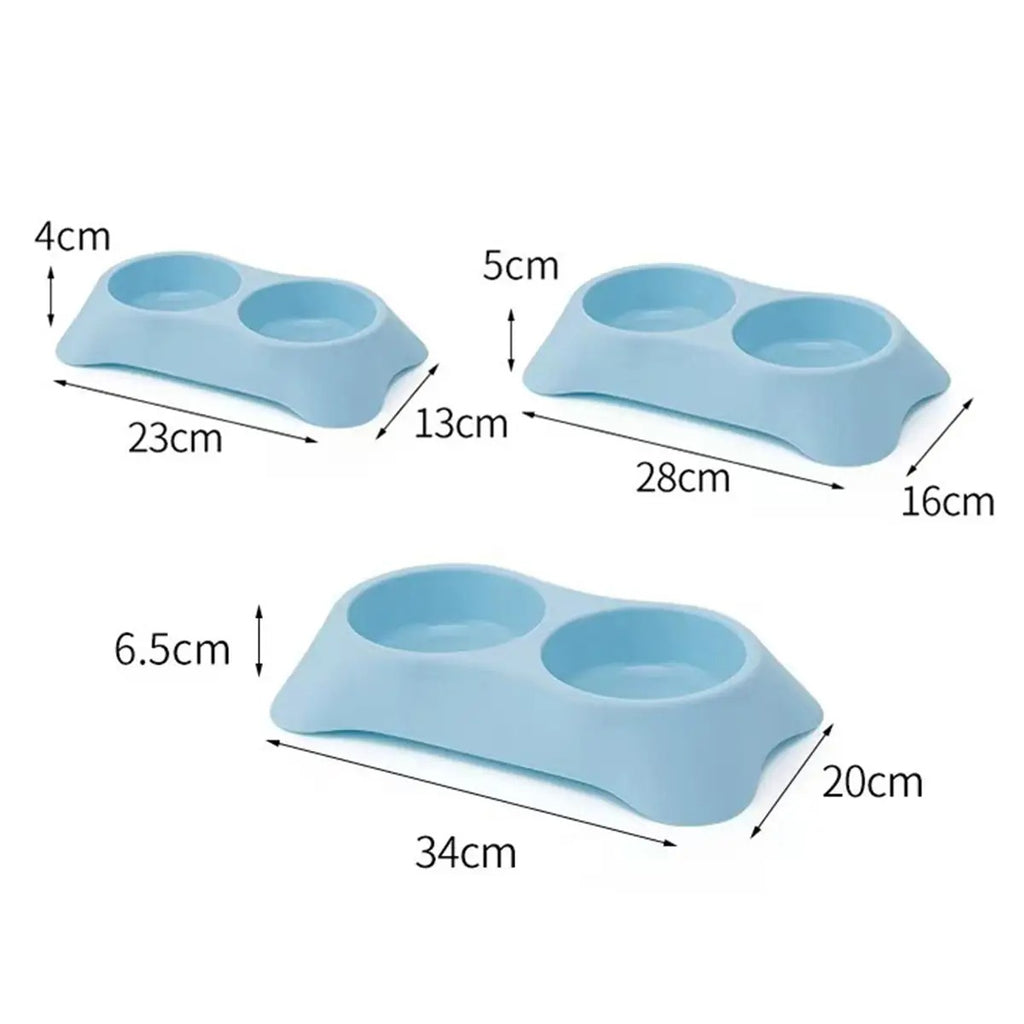 Eco-Friendly Thick Plastic Pet Bowl, Dual Feeder_CWMM5081