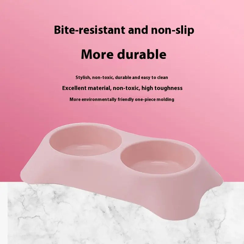Eco-Friendly Thick Plastic Pet Bowl, Dual Feeder_CWMM5081