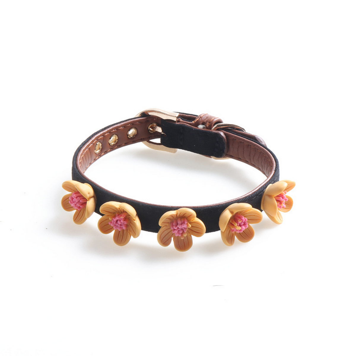 Flower Decor Pet Collar – Durable & Secure_CWMM7756