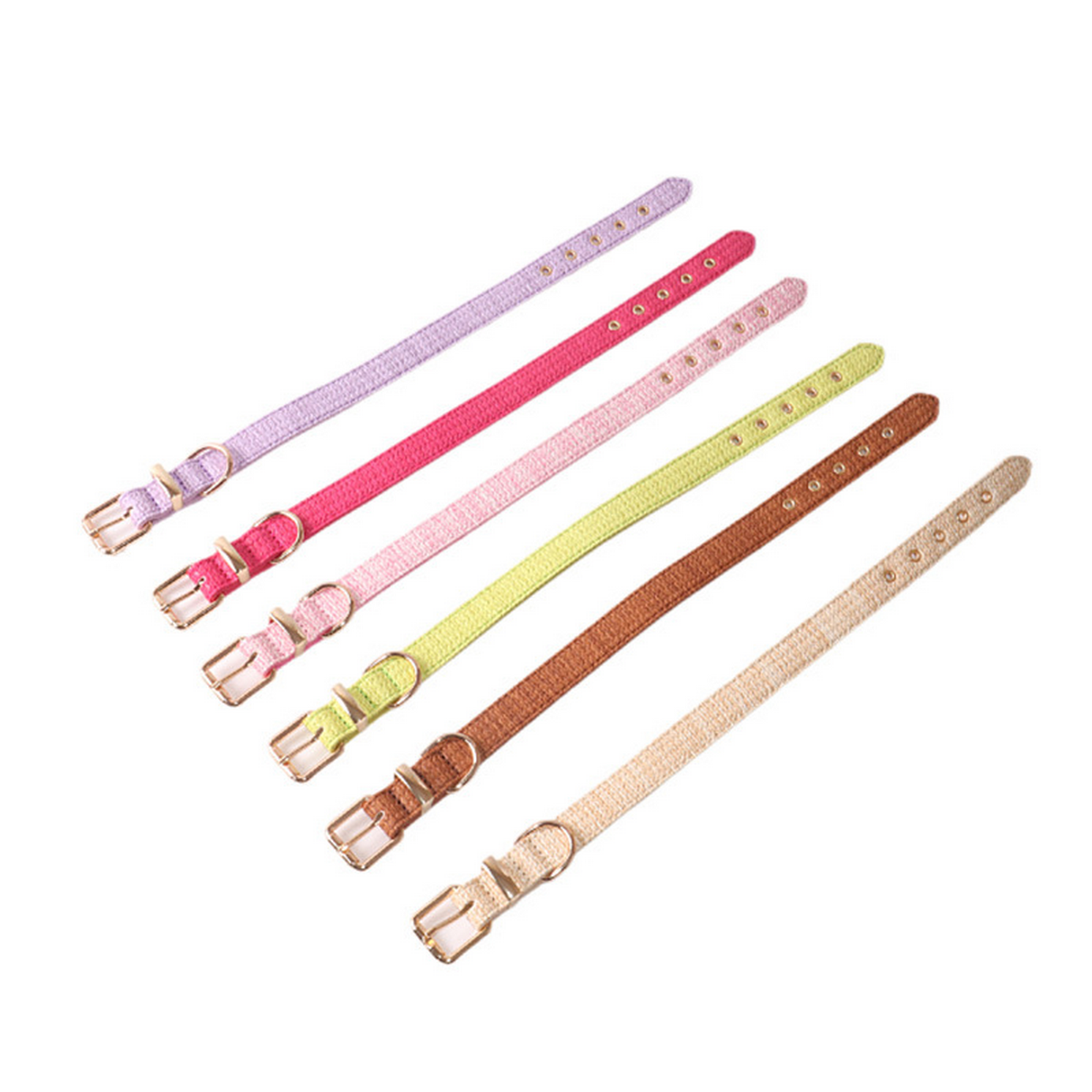 Dual-Sided PU Dog Collar – Woven Texture_CWMM7773