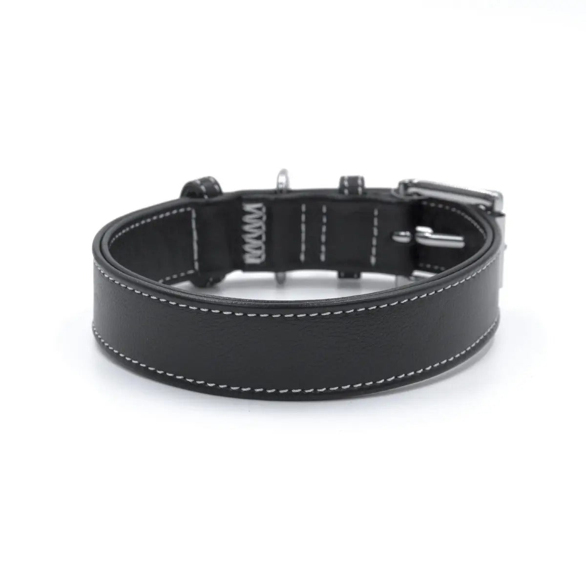 Double Layer Cowhide Litchi Grain Leather Pet Collar_CWMM768