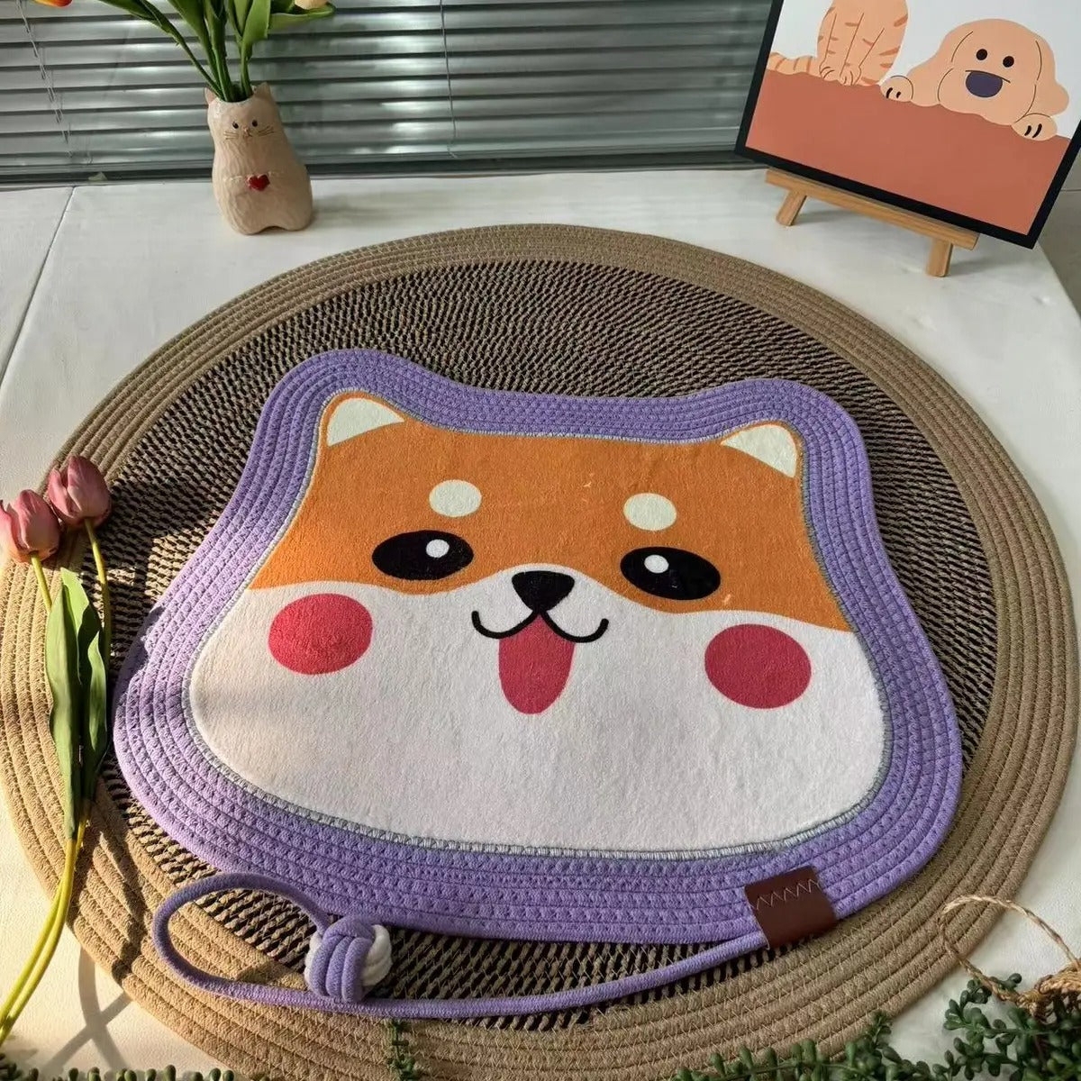 Handwoven Pet Bed Mat Anti-Slip & Scratch-Resist_CWMM6564