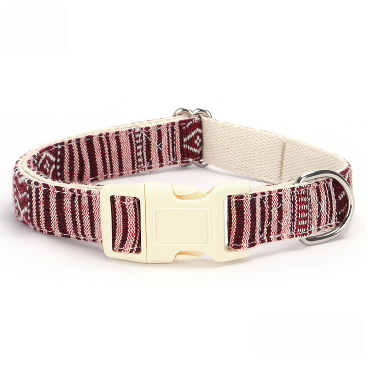 Boho Cotton Dog Collar – Adjustable & Lightweight_CWMM7583
