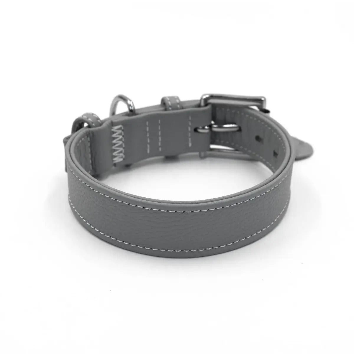 Double Layer Cowhide Litchi Grain Leather Pet Collar_CWMM768