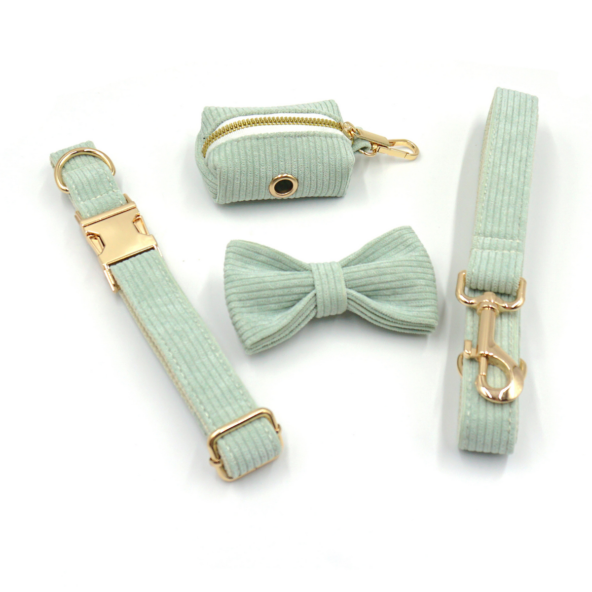 Corduroy Dog Harness Set – Leash & Bowtie_CWMM7085