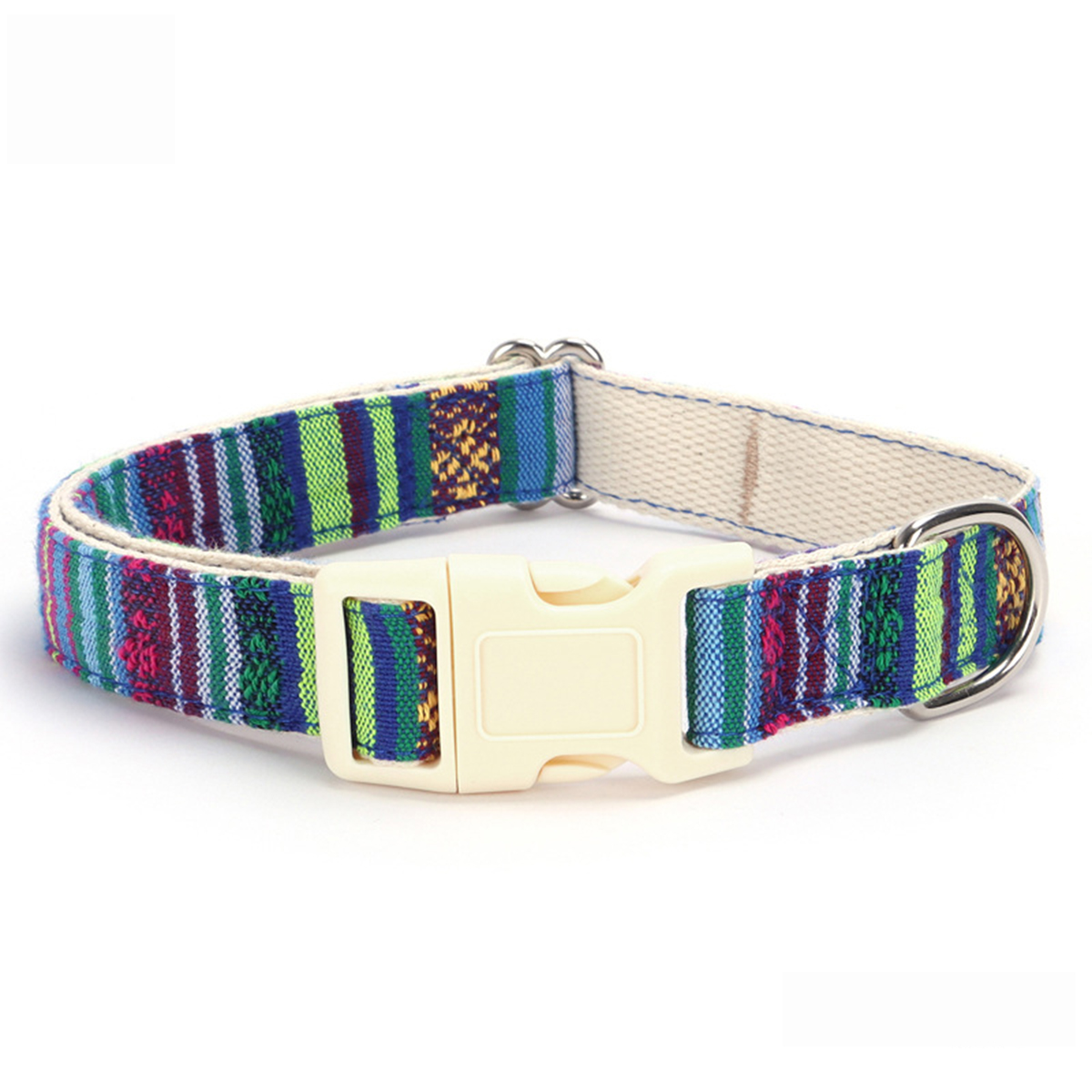 Boho Cotton Dog Collar – Adjustable & Lightweight_CWMM7583