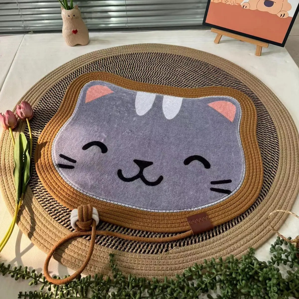 Handwoven Pet Bed Mat Anti-Slip & Scratch-Resist_CWMM6564