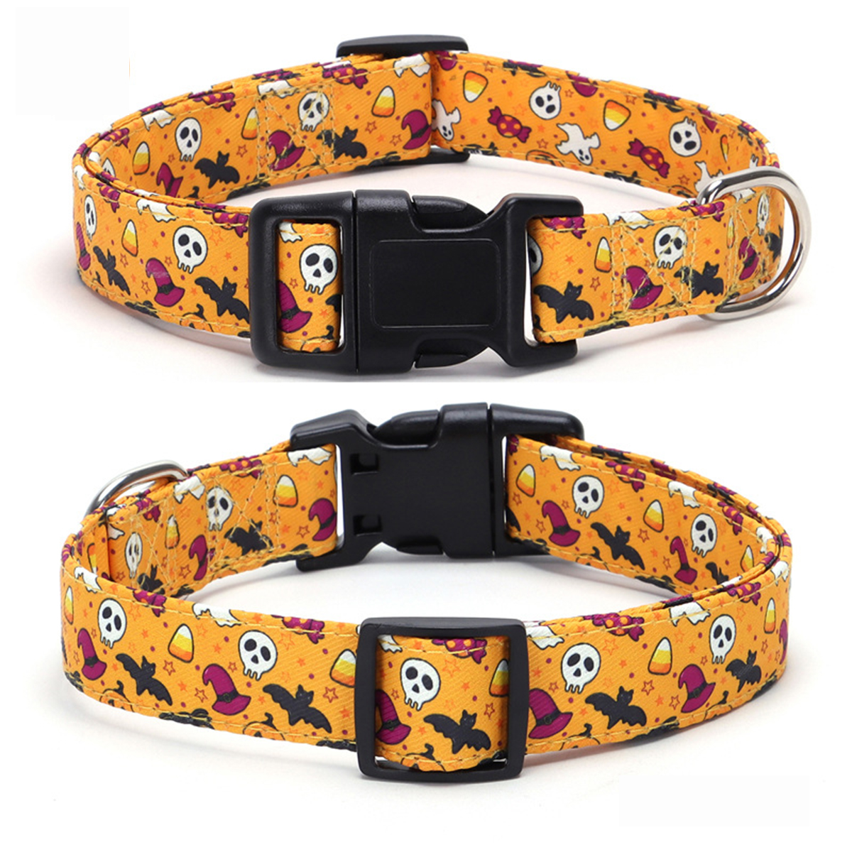 Halloween Themed Pet Collar with Pumpkin & Ghost_CWMM7580