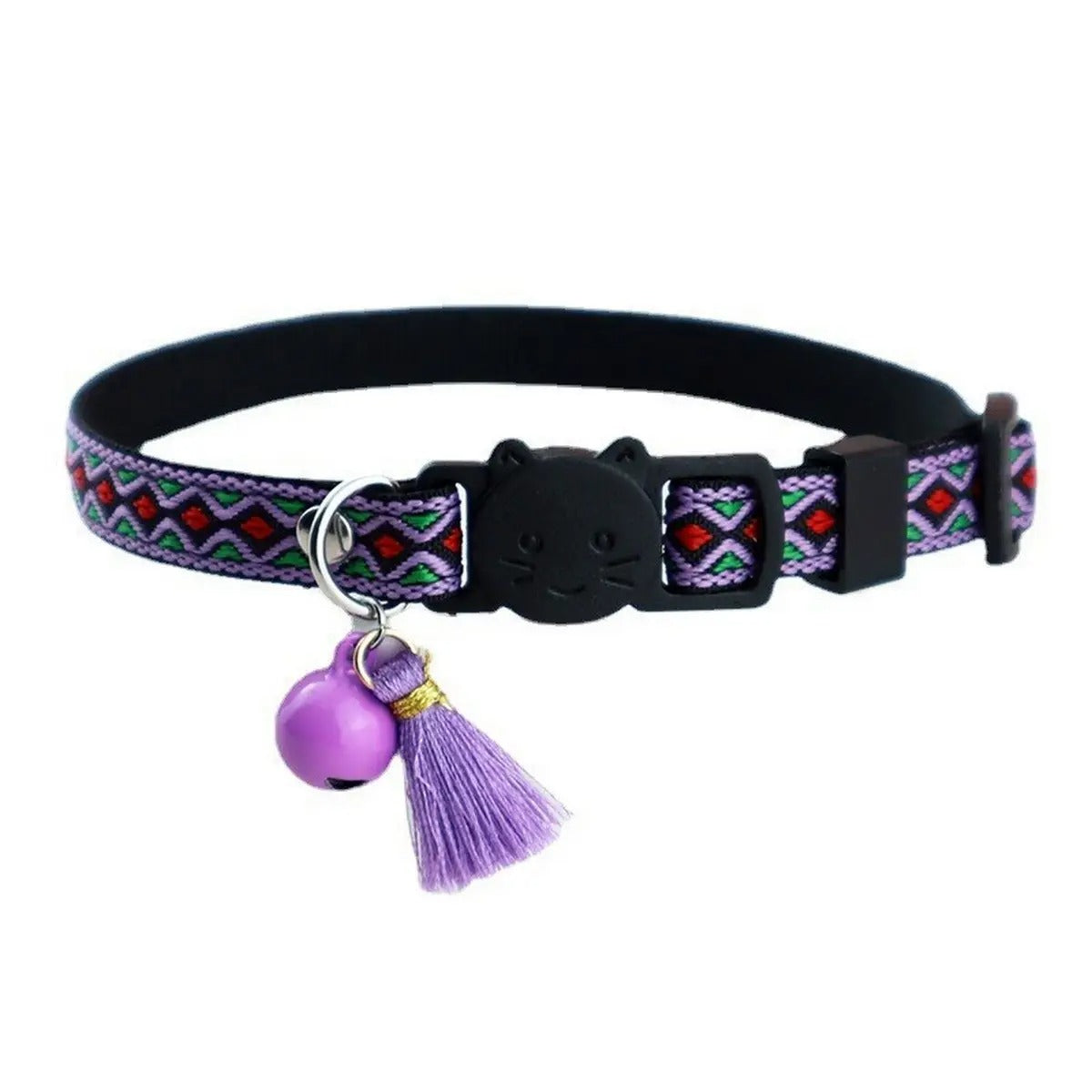 Jacquard Pet Collar With Bell And Tassel_CWMM5964