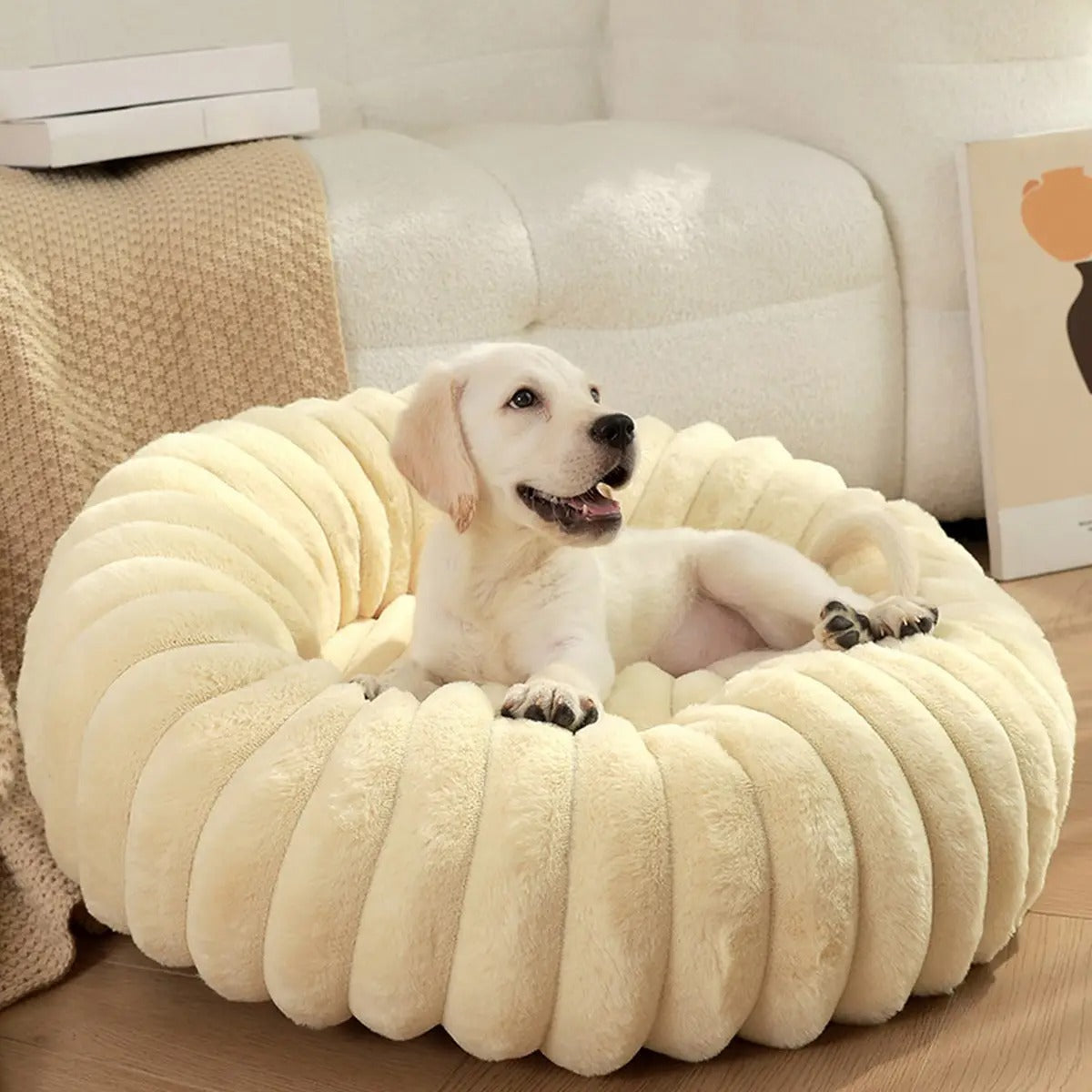 High-Quality Rabbit Fur Pet Bed for Cats & Dogs_CWMM5887