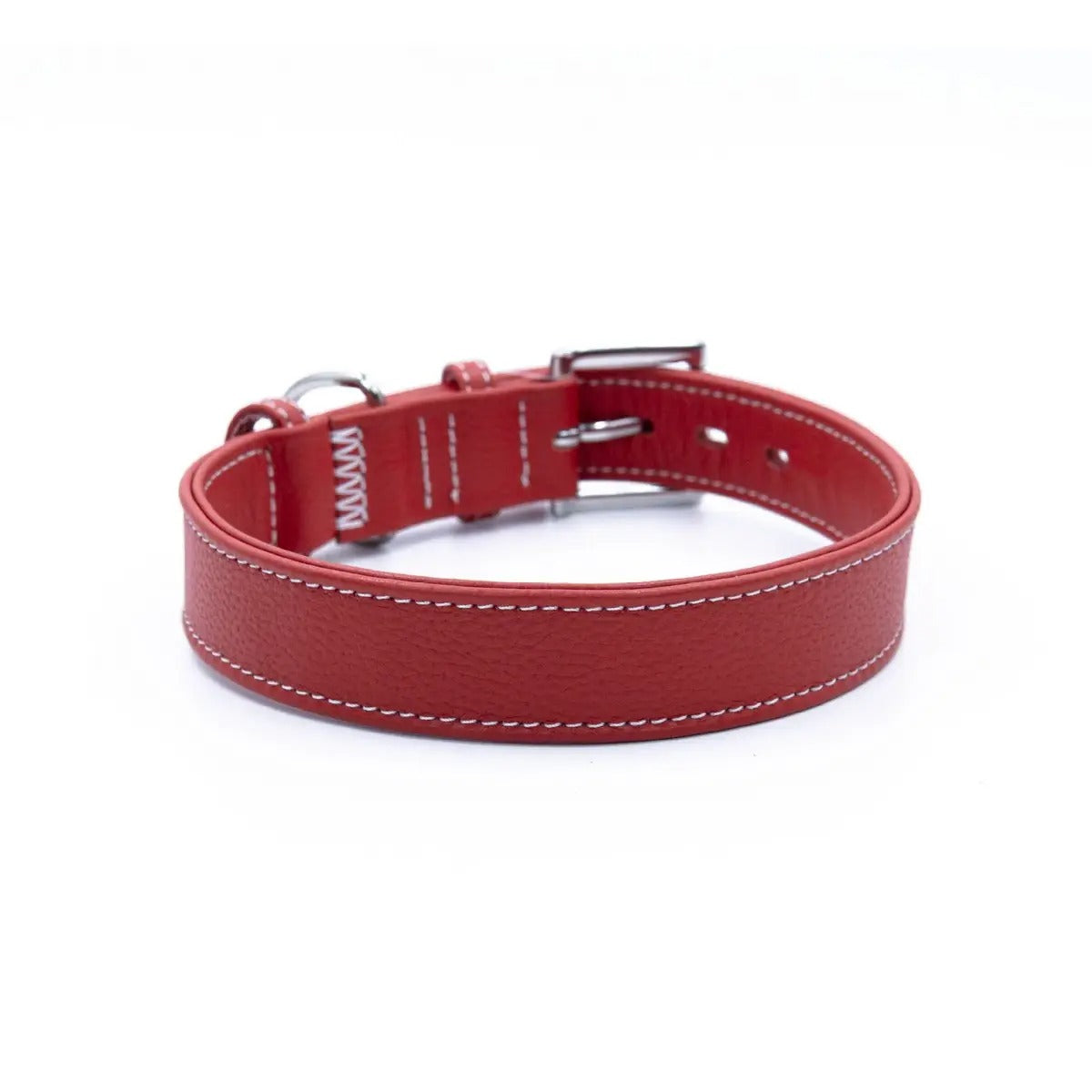 Double Layer Cowhide Litchi Grain Leather Pet Collar_CWMM768