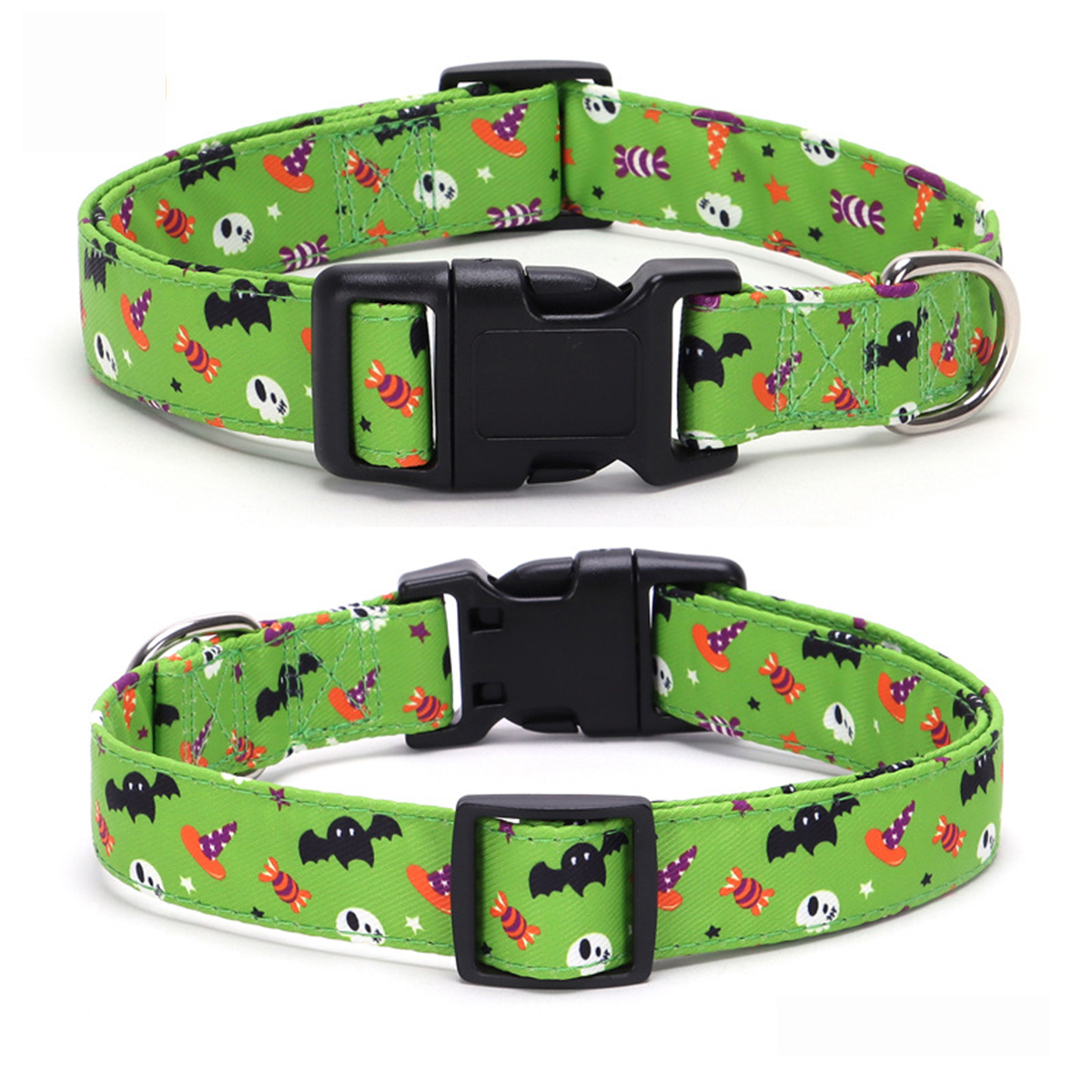 Halloween Themed Pet Collar with Pumpkin & Ghost_CWMM7580