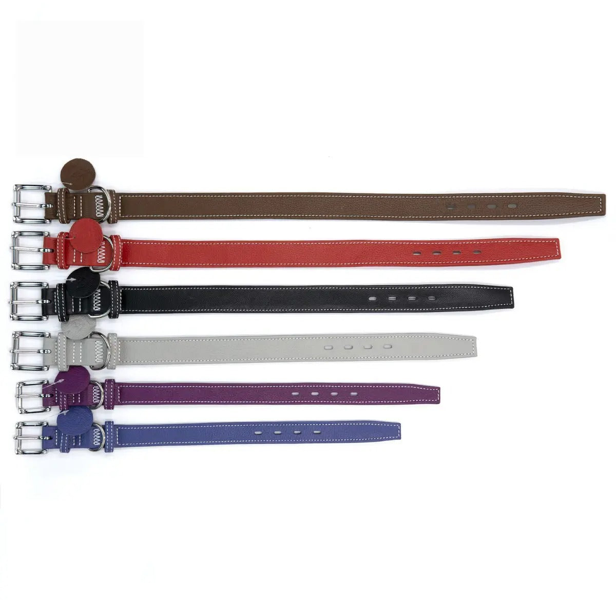 Double Layer Cowhide Litchi Grain Leather Pet Collar_CWMM768