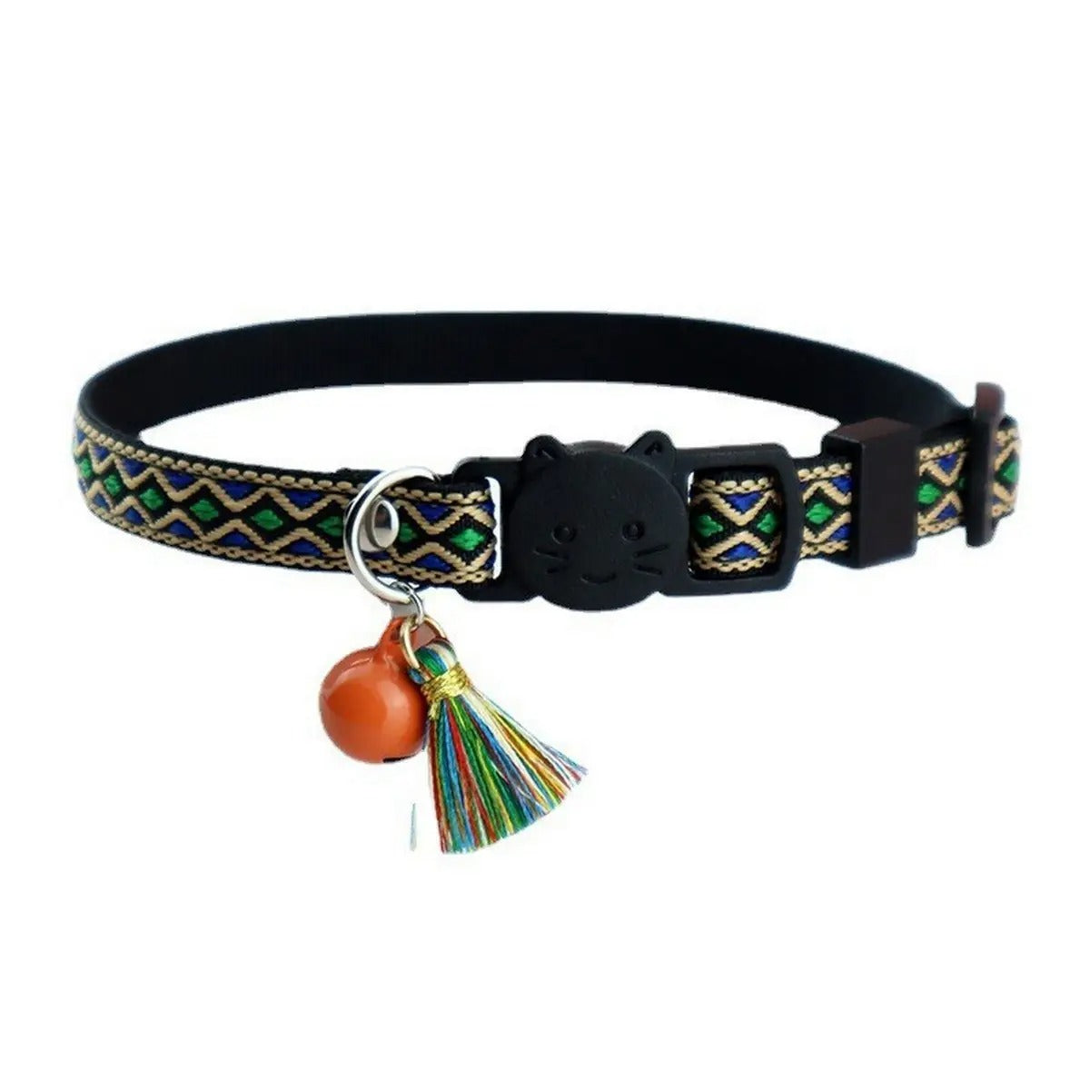 Jacquard Pet Collar With Bell And Tassel_CWMM5964