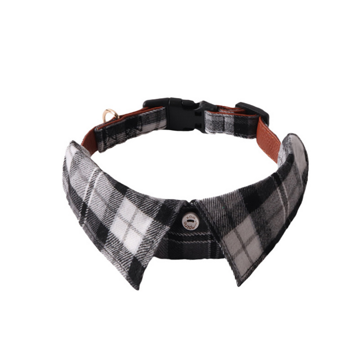 Dog Collar - Plaid Button Design_CWMM7775