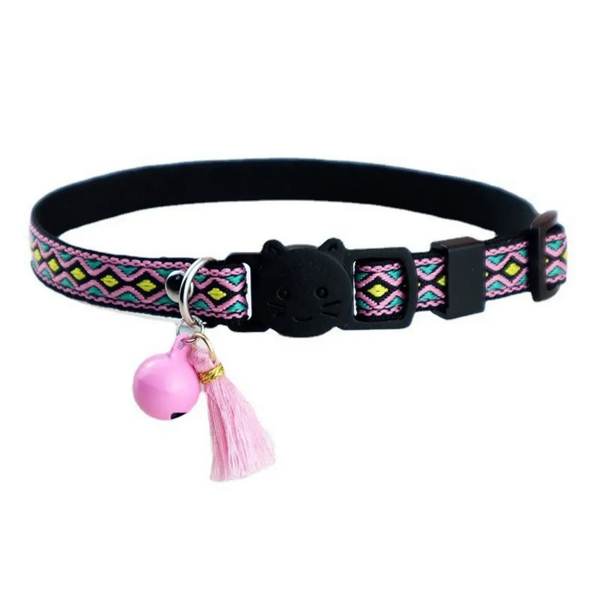 Jacquard Pet Collar With Bell And Tassel_CWMM5964