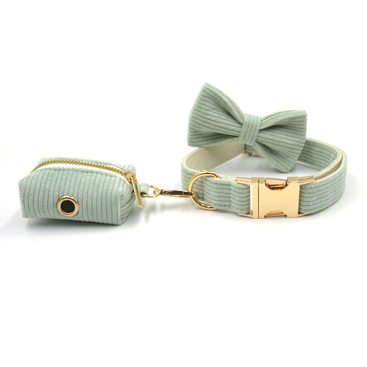 Corduroy Dog Harness Set – Leash & Bowtie_CWMM7085