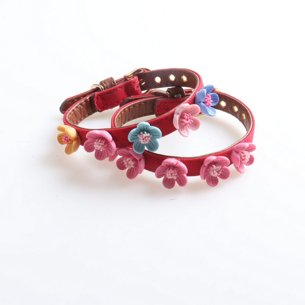 Flower Decor Pet Collar – Durable & Secure_CWMM7756