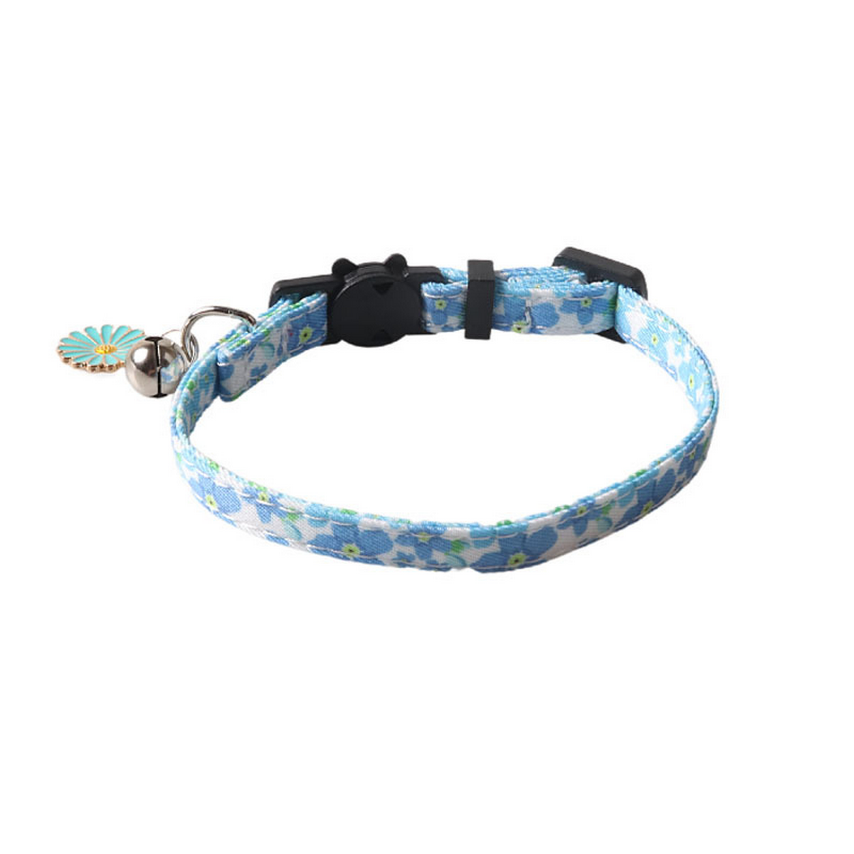 Floral Cat Collar with Bell – Adjustable Fit_CWMM7614
