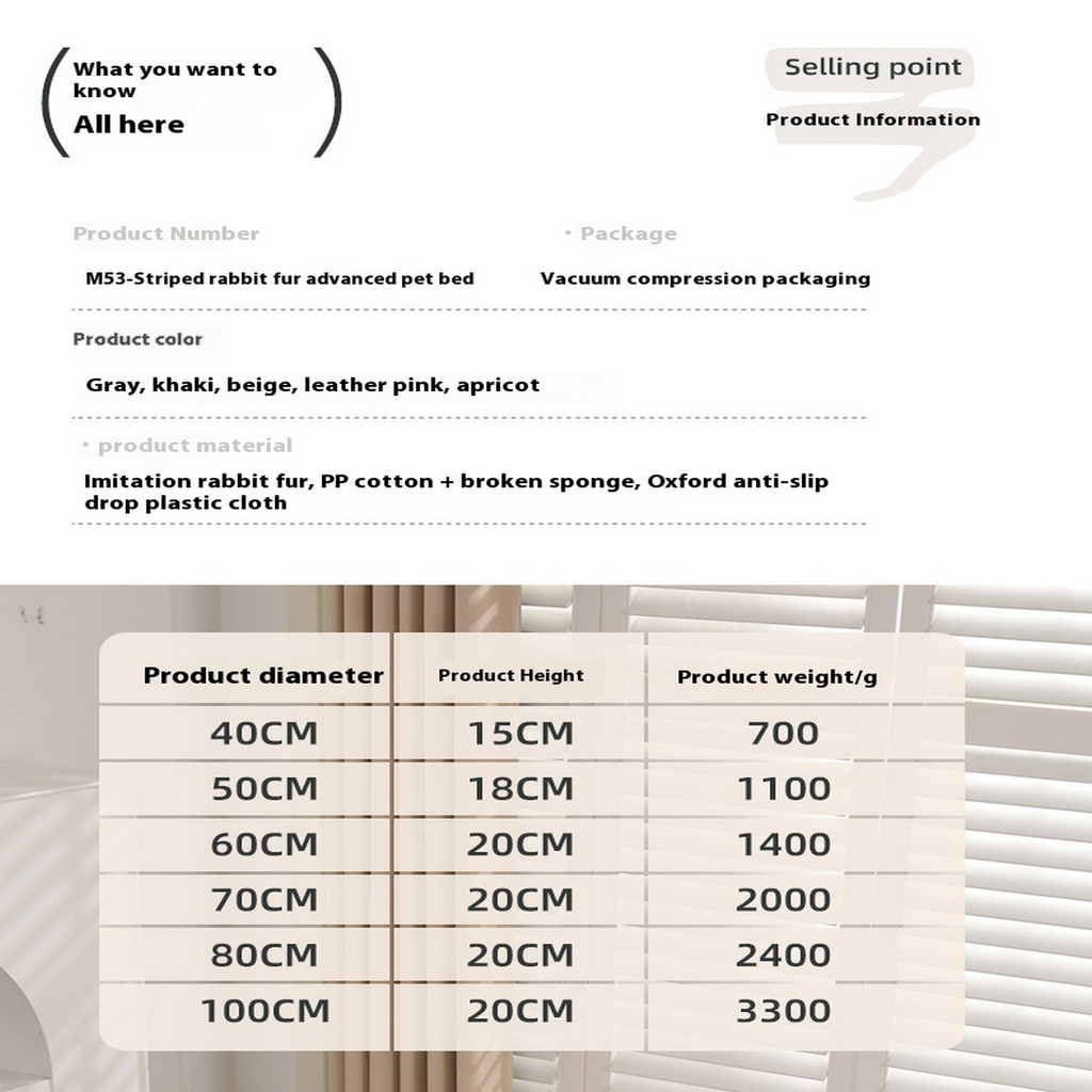 Cozy Round Long Plush Pet Nest – Warm Dog Bed_CWMM7849