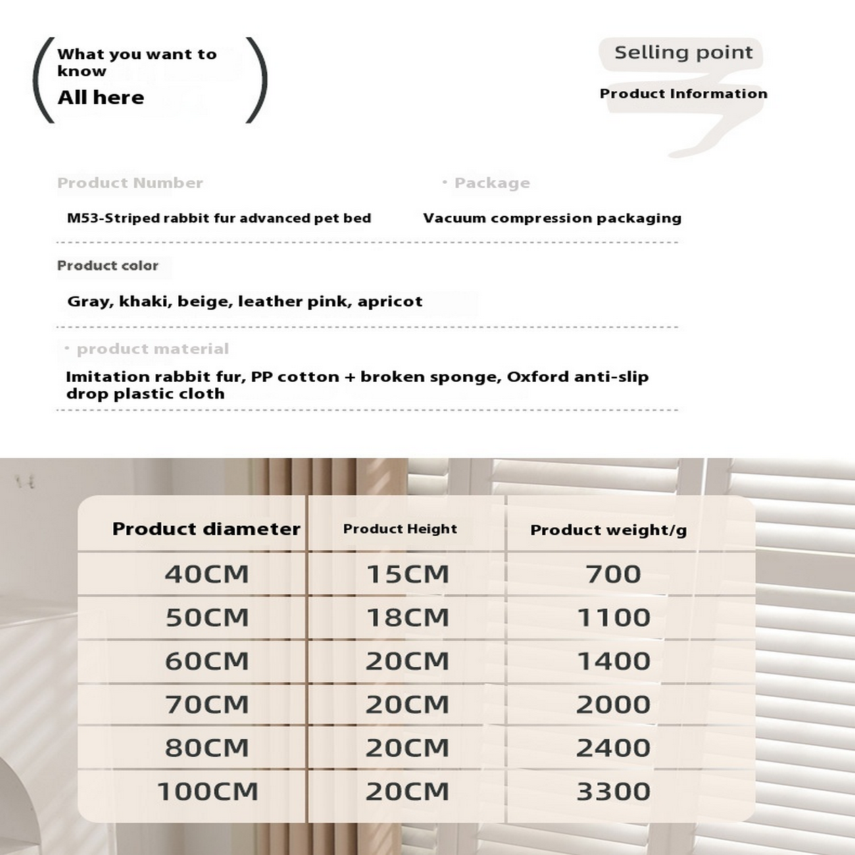 Cozy Round Long Plush Pet Nest – Warm Dog Bed_CWMM7849