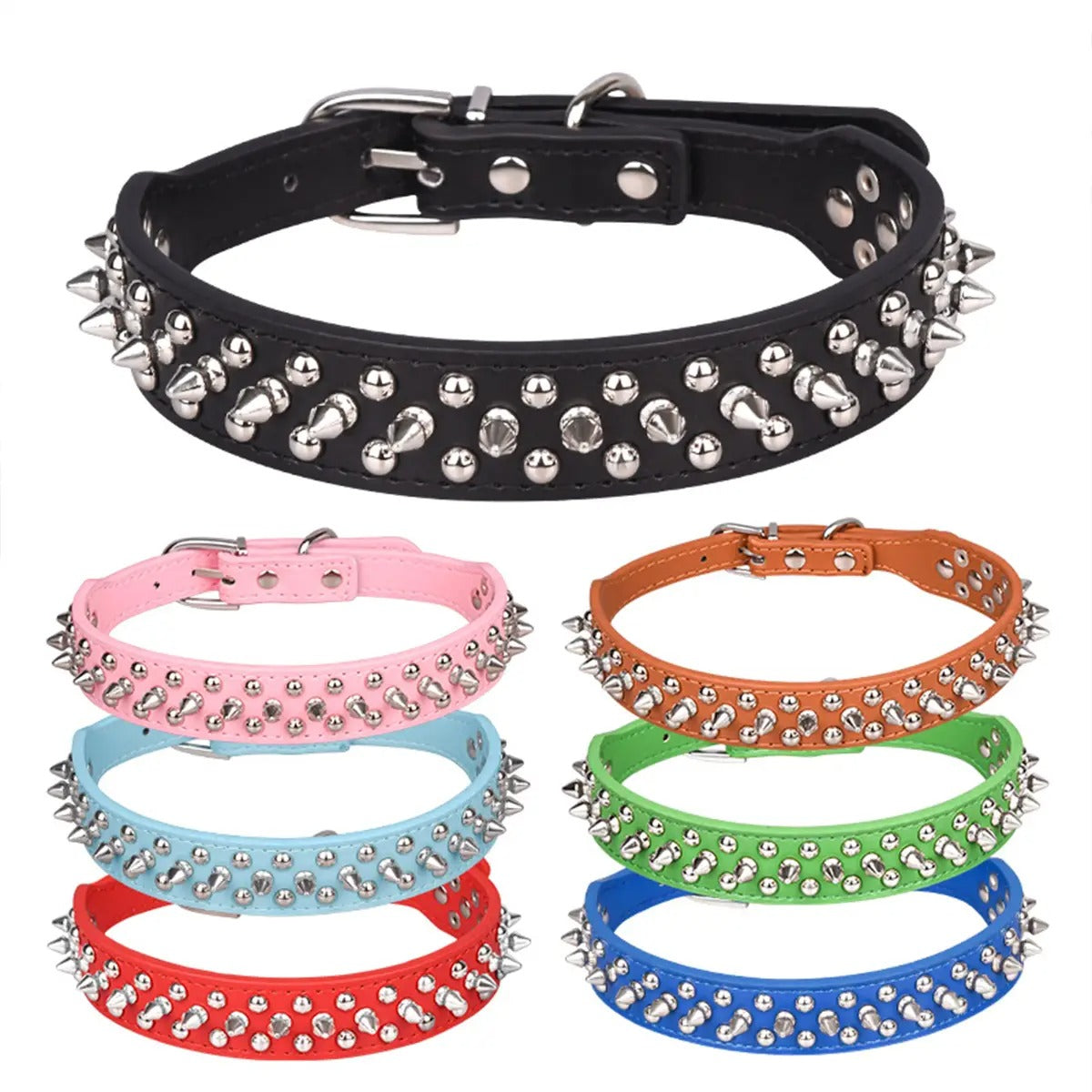 Anti-Bite Rivet Dog Collar for Large Dogs_CWMM5978