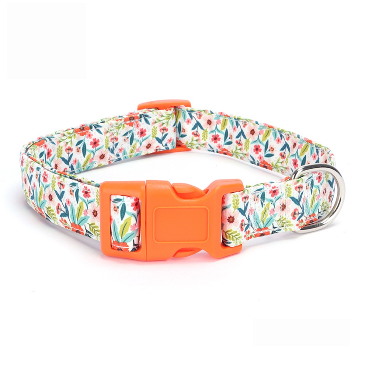 Cute Floral Bow Pet Collar with Colorful Buckle_CWMM7582