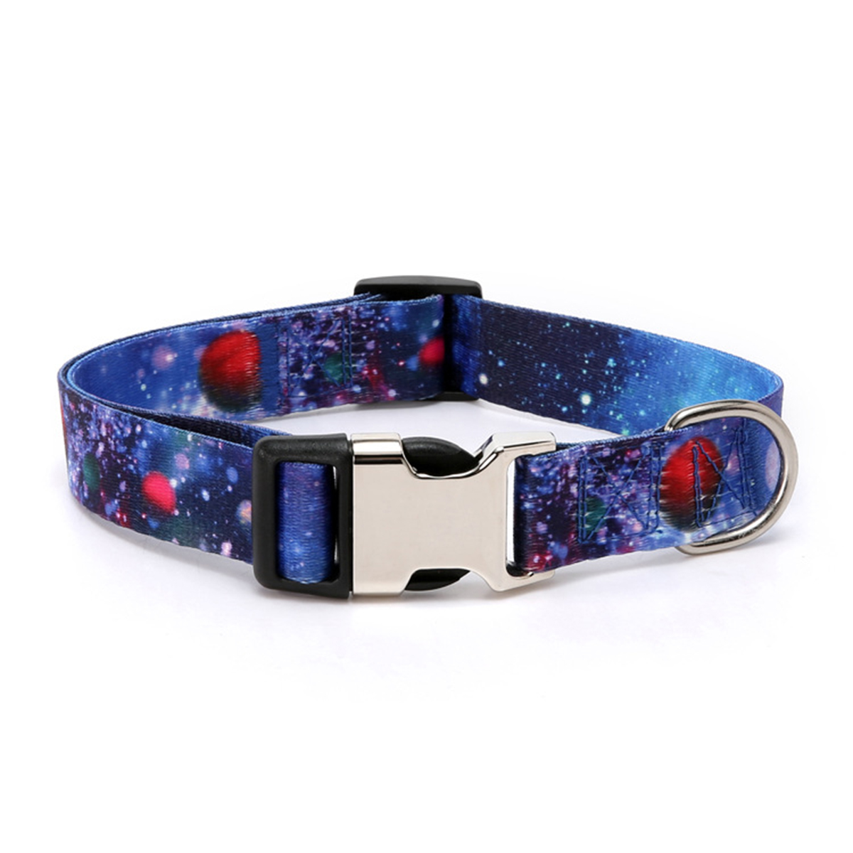 Boho Forest Print Pet Collar with Custom ID_CWMM7576