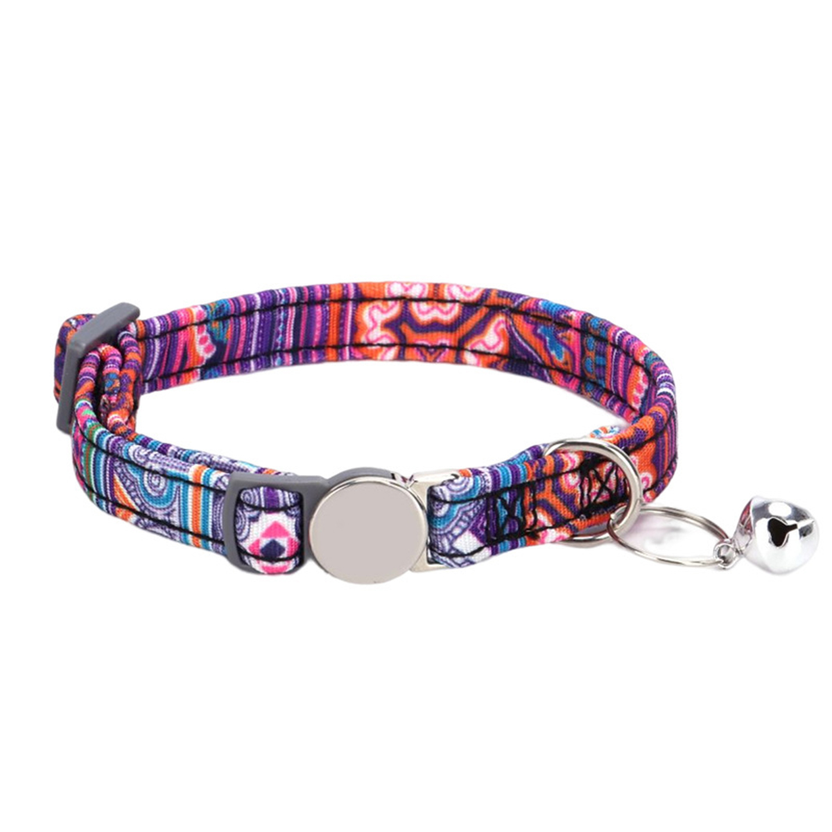 Boho Chic Floral Cat Collar with Custom Engraving_CWMM7577