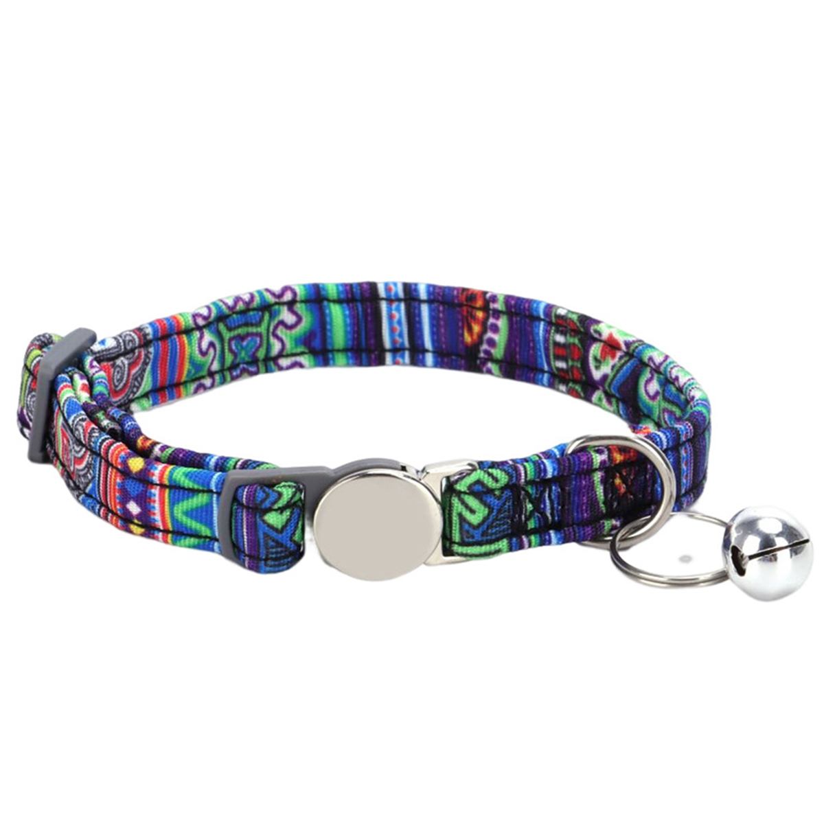 Boho Chic Floral Cat Collar with Custom Engraving_CWMM7577