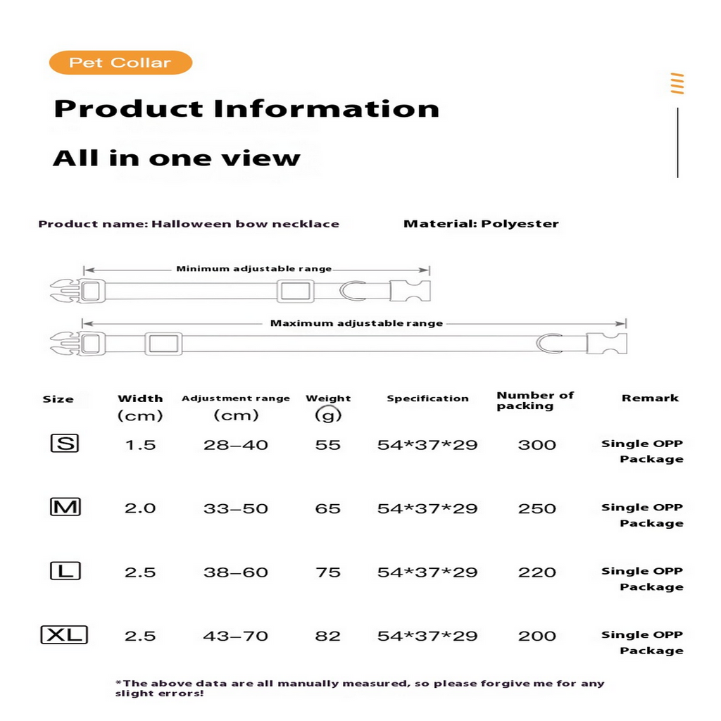 Halloween Themed Pet Collar with Pumpkin & Ghost_CWMM7580