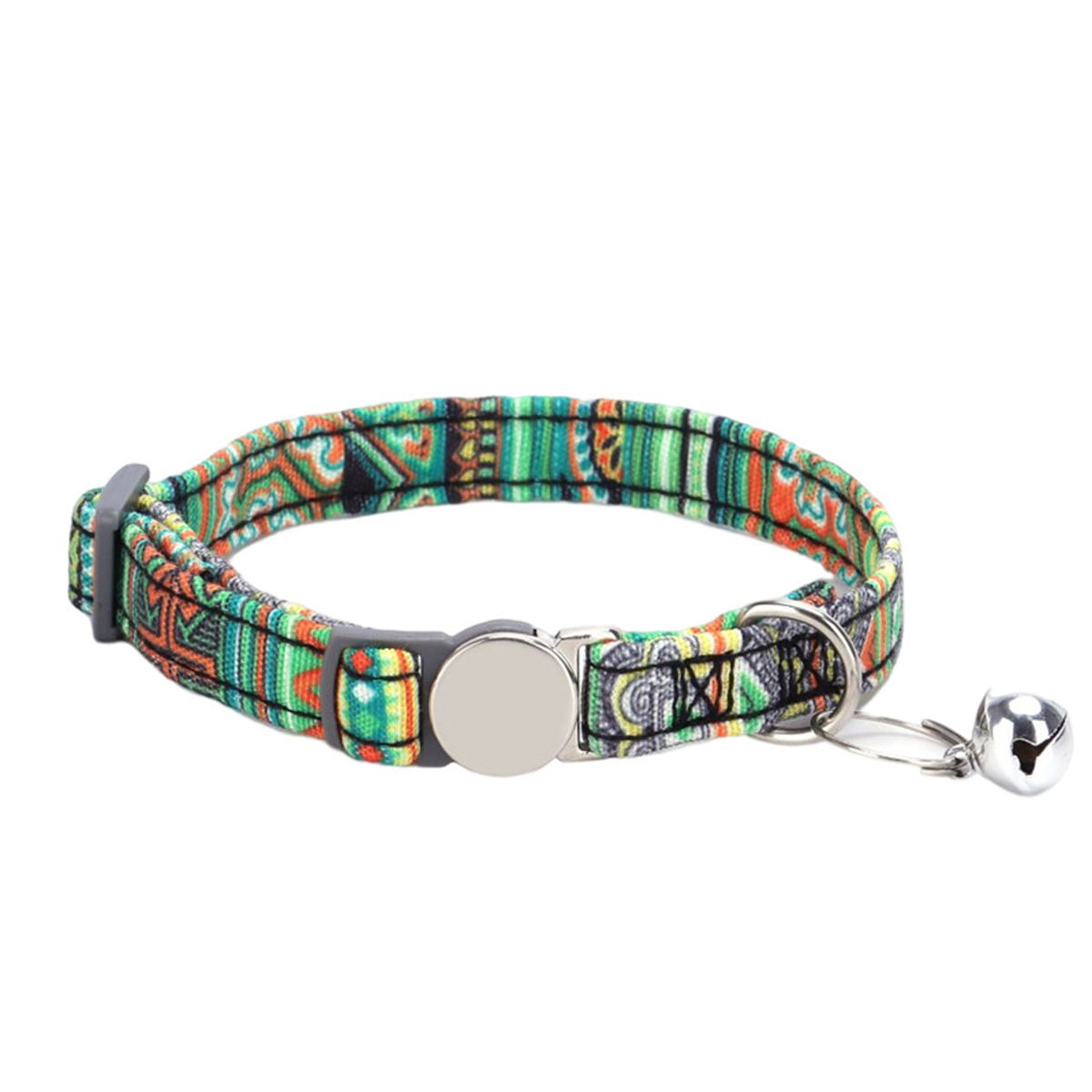 Boho Chic Floral Cat Collar with Custom Engraving_CWMM7577