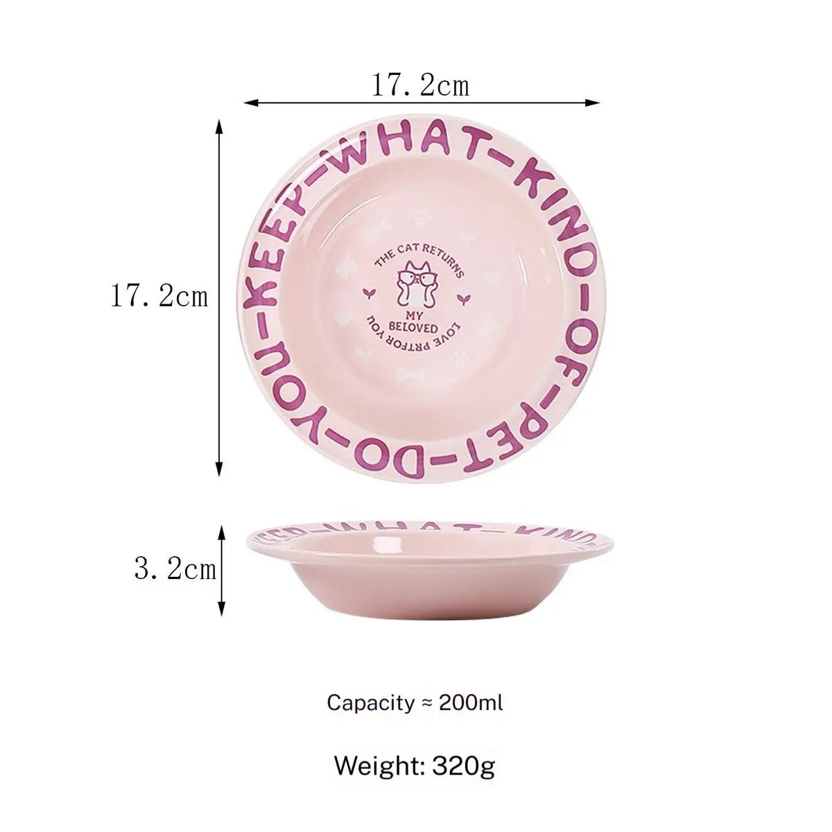 Cartoon Ceramic Pet Bowl with Edge Guard_CWMM5933