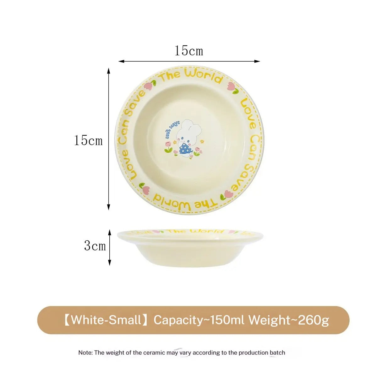 Cartoon Ceramic Pet Bowl with Edge Guard_CWMM5933