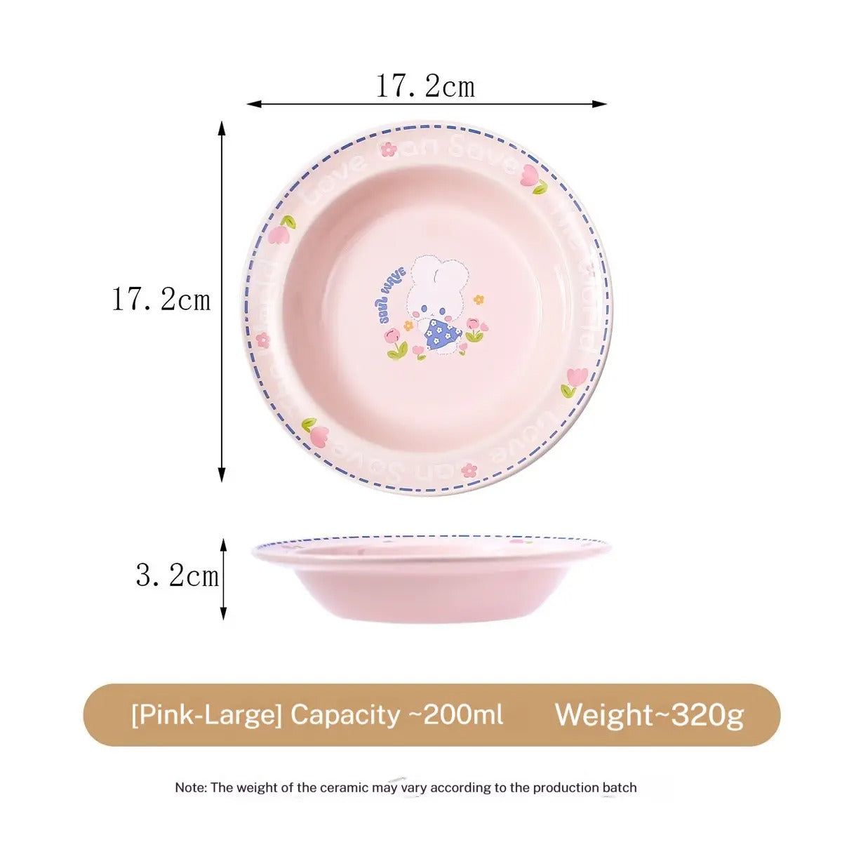 Cartoon Ceramic Pet Bowl with Edge Guard_CWMM5933