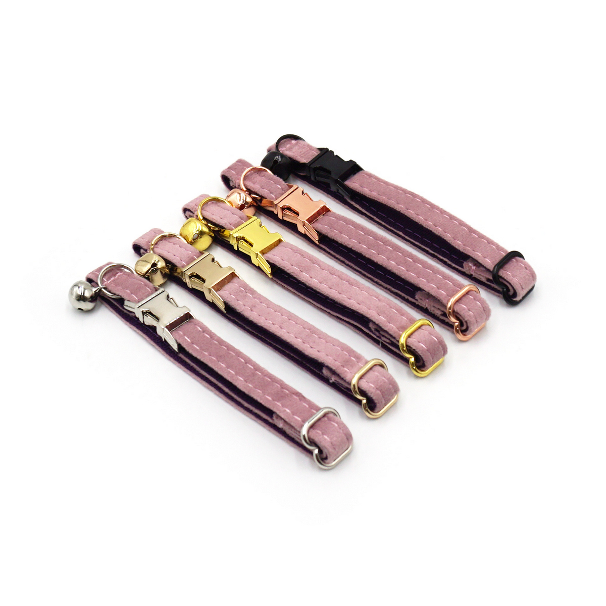 Cute Velvet Cat Collar – Bell & Laser Engraving_CWMM7099