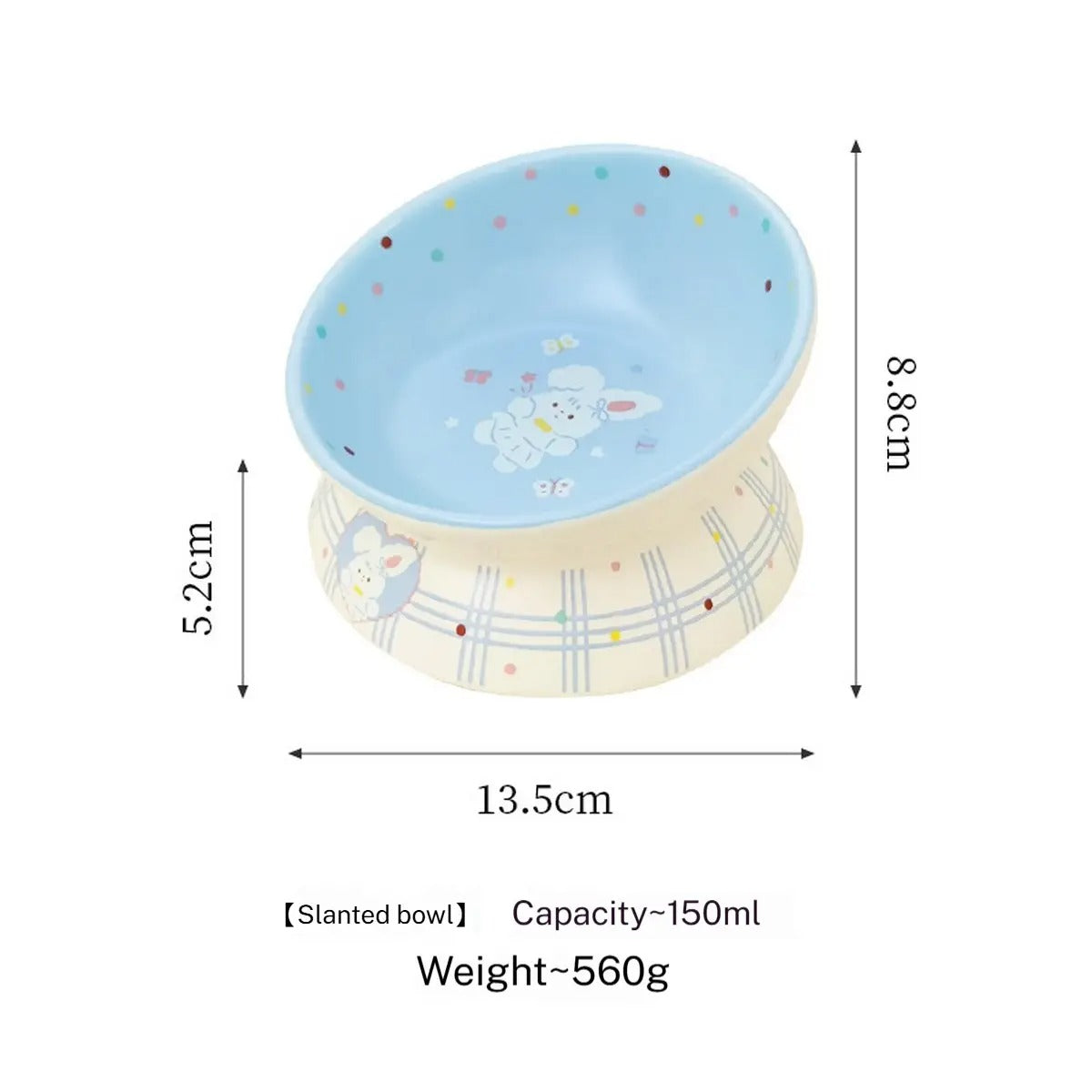Cute Cartoon Ceramic Pet Bowl for Food & Water_CWMM5935