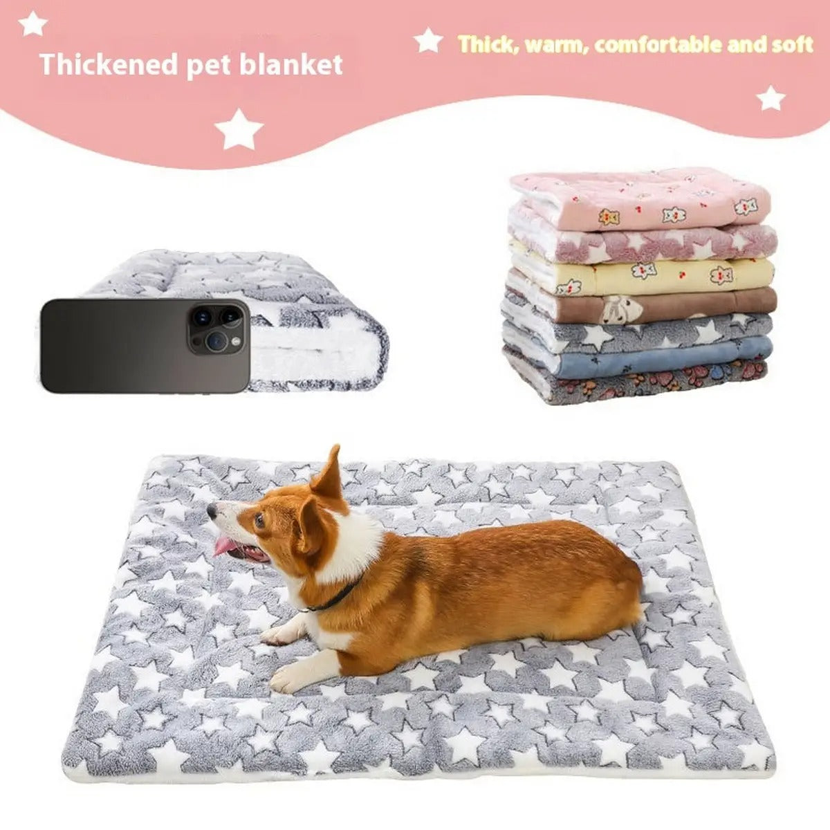 Double-Layer Plush Pet Blanket – Warm & Thick_CWMM5321