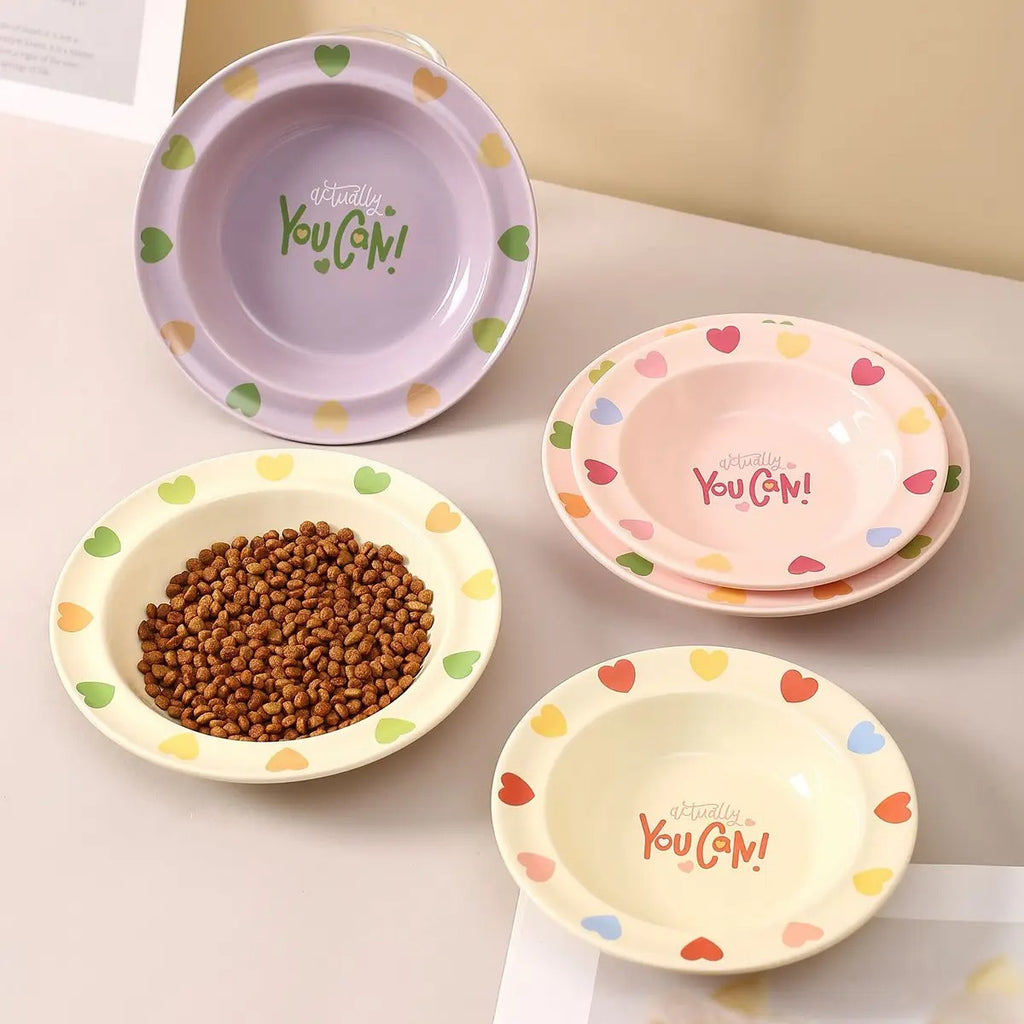Cartoon Ceramic Pet Bowl with Edge Guard_CWMM5933
