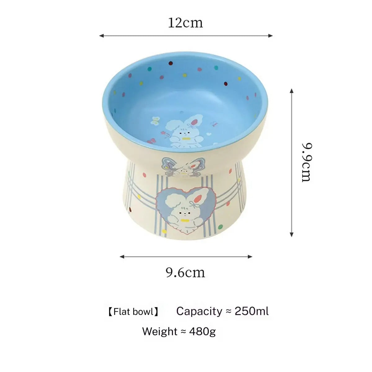 Cute Cartoon Ceramic Pet Bowl for Food & Water_CWMM5935